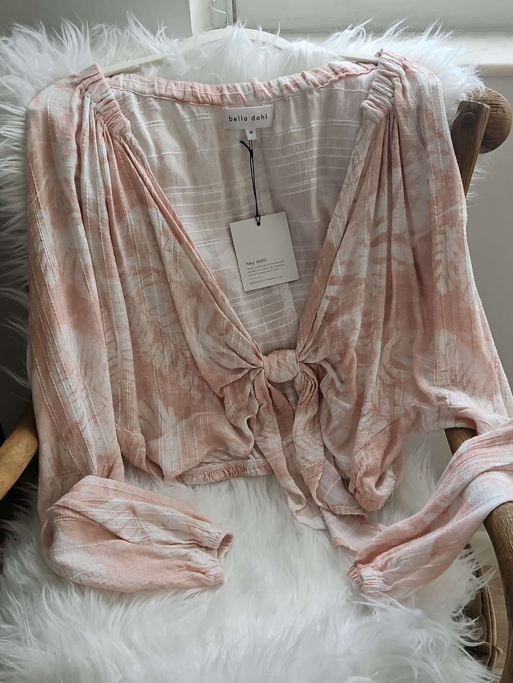 Revolve Linen Tie Front Top (Size M) - NWT